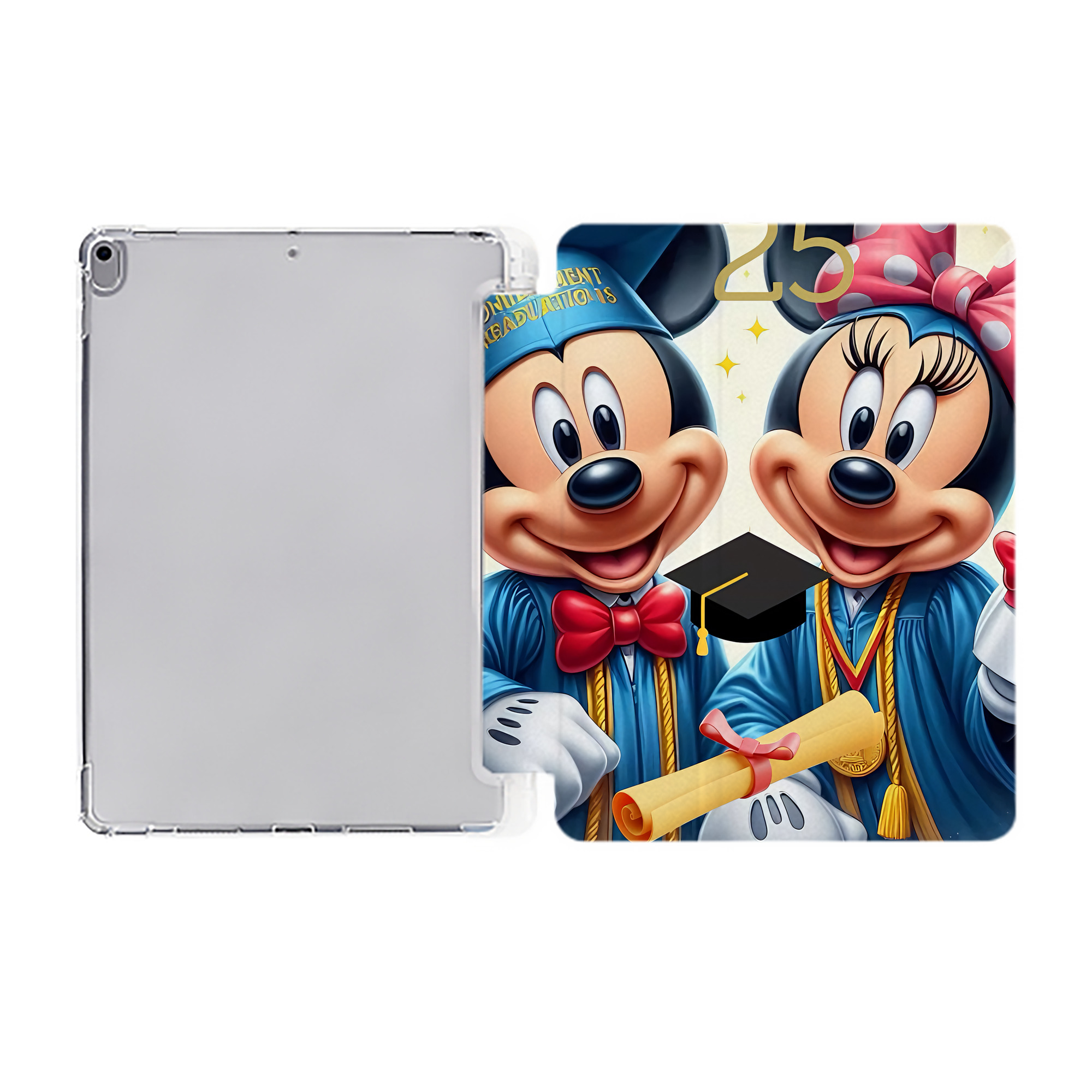 （画像用） ミッキーマウス Mickey Mouse IPad ケース ペン収納付き 三つ折りスタンド PUレザー×シリコン 対応機種9.5/10.5/10.9インチ